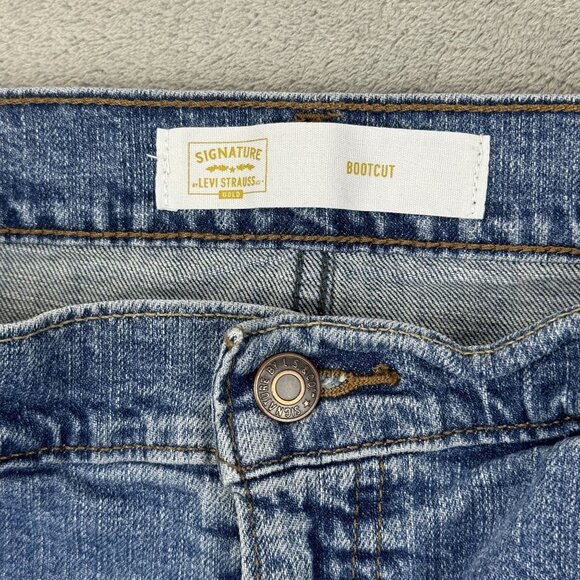 Signature by Levi Strauss GOLD Bootcut Stretch Mens Denim Jeans Blue Medium Wash - Picture 5 of 8